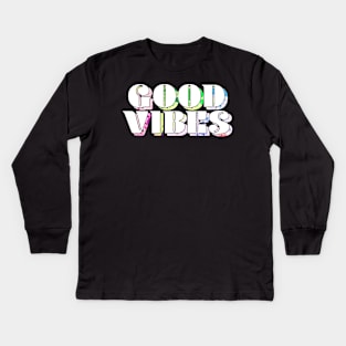 Good Vibes Colorful Kids Long Sleeve T-Shirt